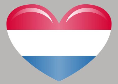 Hollanda bayrağı sallayarak. kırmızı, beyaz ve mavi renkleri ile simge gösteren resim.