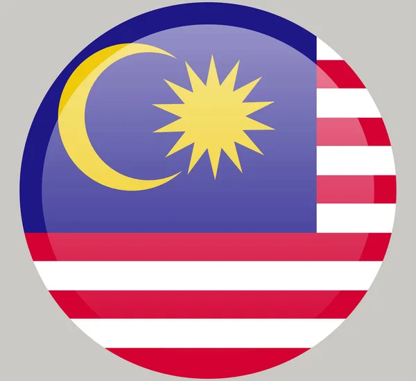 Malaysische Flagge Offiziellen Farben Und Proportionen Korrekt Isoliert — Stockvektor