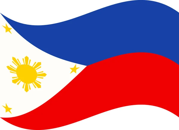 Originální Jednoduchý Filipínské Republiky Vlajka Izolované Oficiální Barvy — Stockový vektor