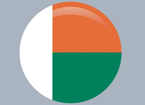 Ursprungliga Och Enkla Madagaskar Flagga Officiella Färger — Stock vektor