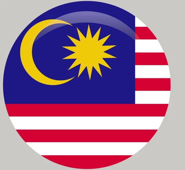 Malaysische Flagge Offiziellen Farben Und Proportionen Korrekt Isoliert — Stockvektor