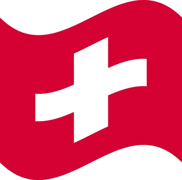 Bandeira Suíça Cruz Branca Marca Meio Bandeira Ilustração Vetorial — Vetor de Stock
