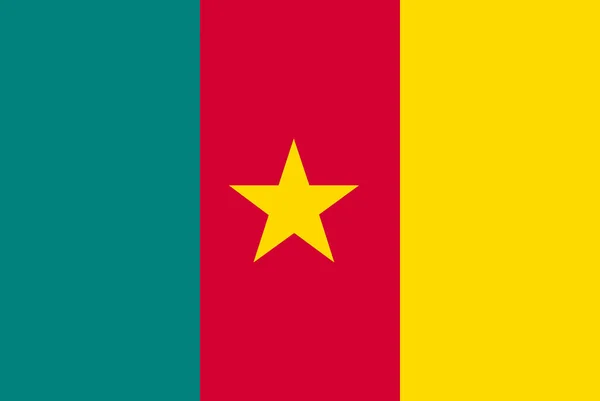 Bandera Camerún Colores Oficiales Proporción Correcta — Vector de stock