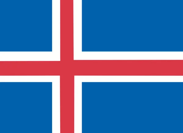 Ijsland Vlag Officiële Kleuren Deel Correct — Stockvector