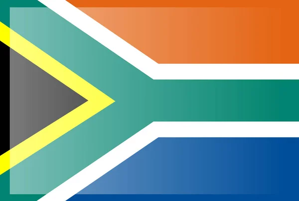 Nationale Vlag Van Zuid Afrika Officiële Kleuren Proporties Pictogrammen — Stockvector
