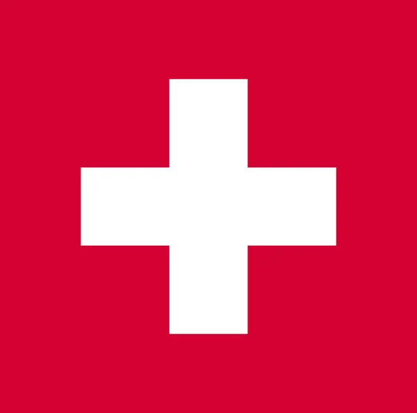 Schweiz Flagga Vit Kors Markerar Mitten Banner Vektorillustration — Stock vektor