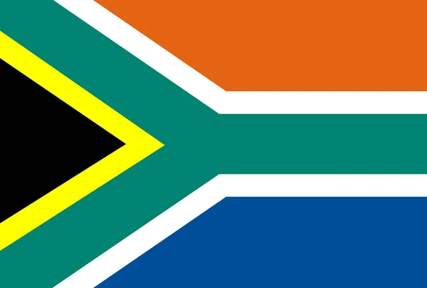 Nationale Vlag Van Zuid Afrika Officiële Kleuren Proporties Pictogrammen — Stockvector