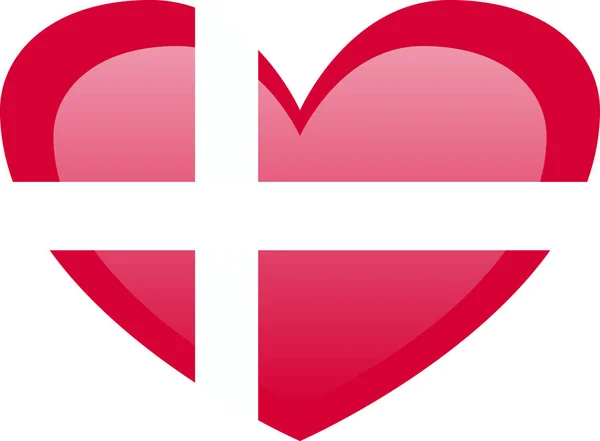 Nationale Vlag Van Denemarken Met Juiste Verhoudingen Kleurenschema Vectorillustratie — Stockvector