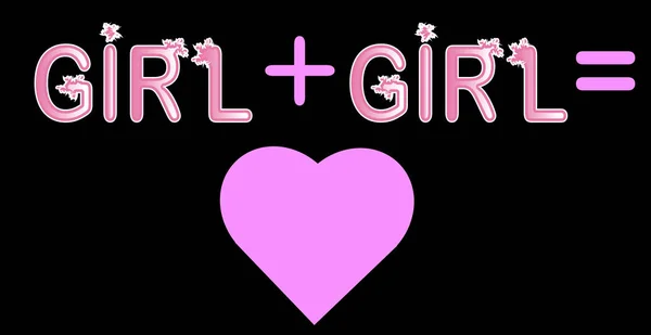 Girl Girl Надпись Розовыми Буквами Concept Векторная Иллюстрация — стоковый вектор