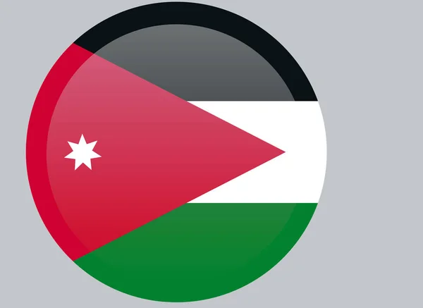 Jordanië Vlag Officiële Kleuren Deel Correct — Stockvector