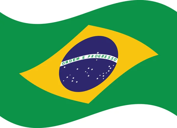 Jednoduchý Vlajka Brazílie Brazilská Vlajka — Stockový vektor
