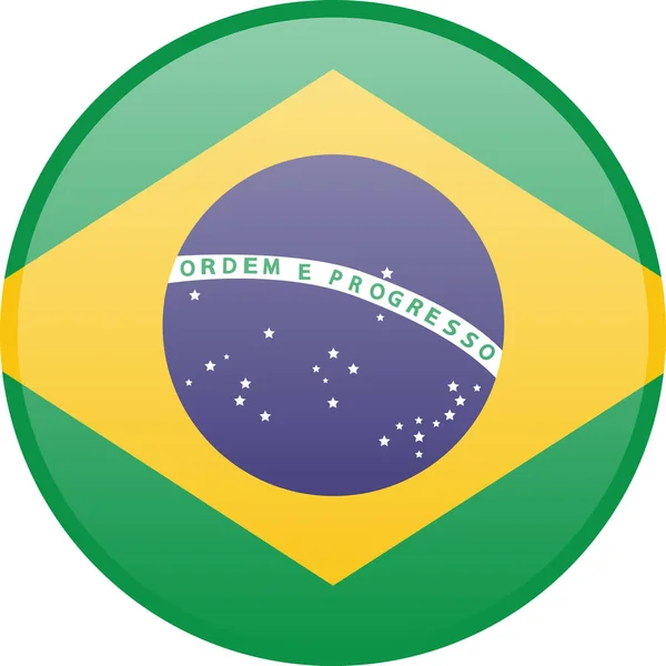 Jednoduchý Vlajka Brazílie Brazilská Vlajka — Stockový vektor