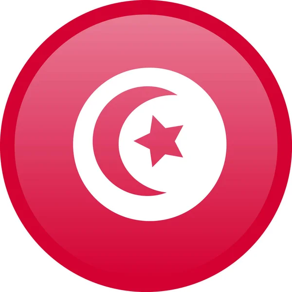 Tunus Bayrağı Adı Simgesiyle Resmi Renkler Doğru Orantılı Vektör Çizim — Stok Vektör