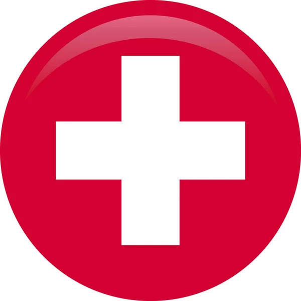 Flag Switzerland White Cross Marks Middle Banner Vector Illustration — Stock Vector