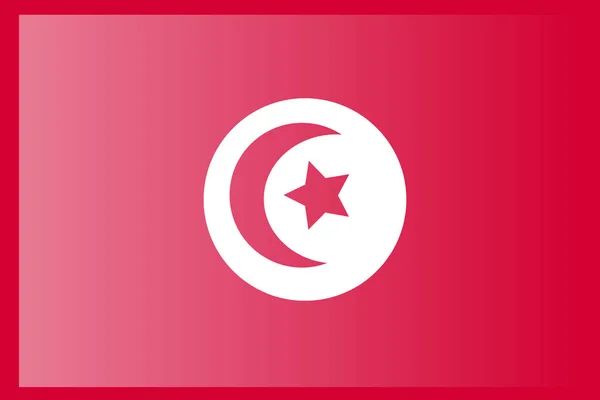 Flagga Tunisien Med Namn Ikon Officiella Färger Och Andel Korrekt — Stock vektor