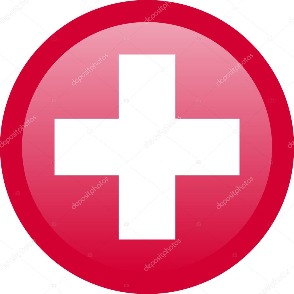 Flag of Switzerland White cross marks the middle of the banner.. Vector illustration