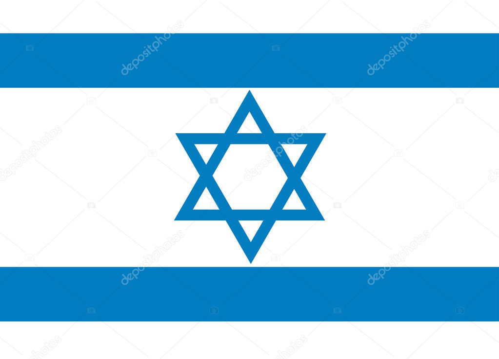 Flag of Israel: rightly proportions and colors. Vector illustration