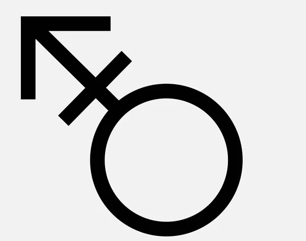 Transgender Symbool Lijn Pictogram Grijze Achtergrond — Stockvector