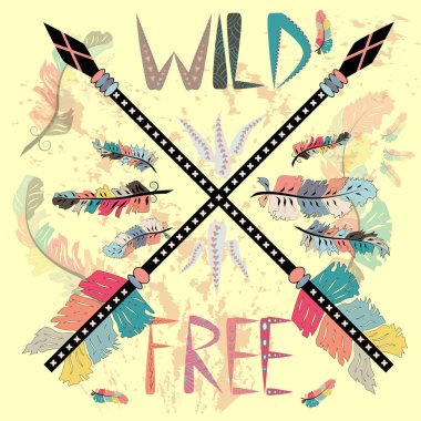 Vahşi ve özgür etnik okları yazdırın