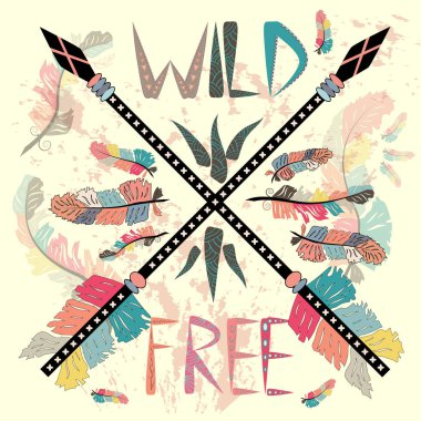 Vahşi ve özgür etnik okları yazdırın