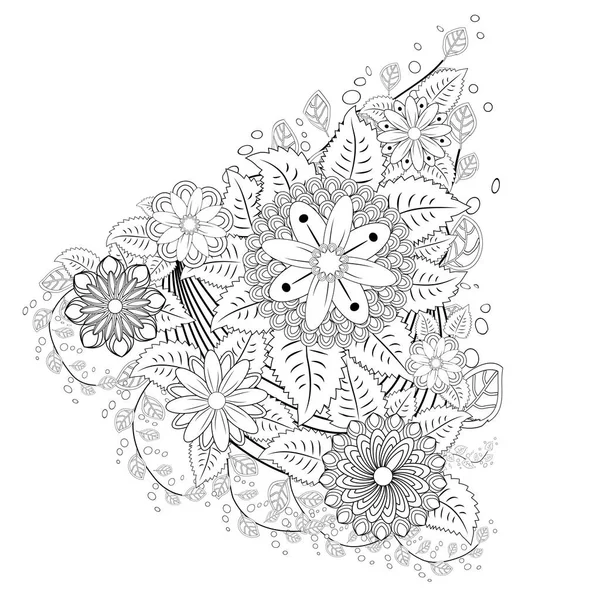 Henna Floral Elements White Background — Stock Vector