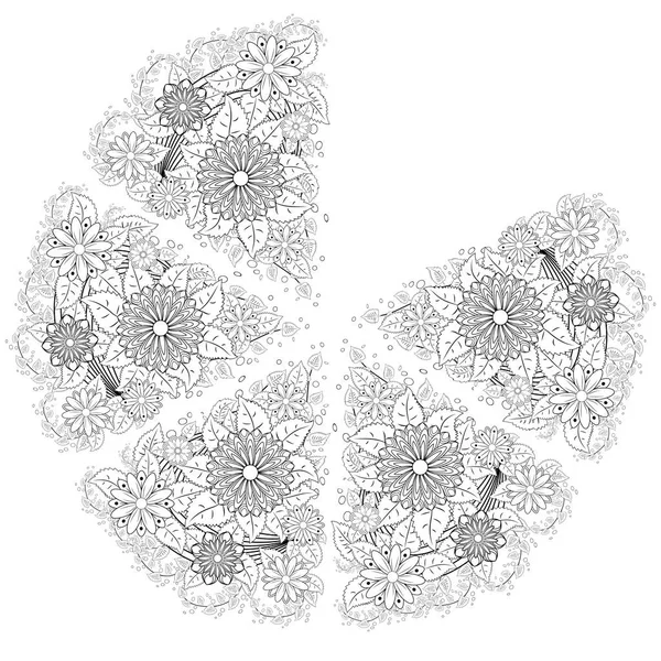 Henna Bloemen Elementen Witte Achtergrond — Stockvector