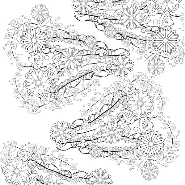 Henna Bloemen Elementen Witte Achtergrond — Stockvector