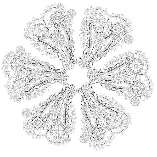 Mandala Éléments Conception Motif Ornemental — Image vectorielle