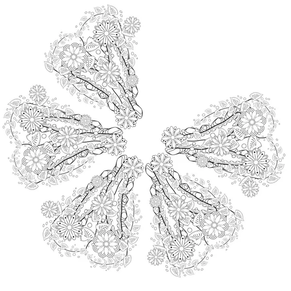 Henna Bloemen Elementen Witte Achtergrond — Stockvector