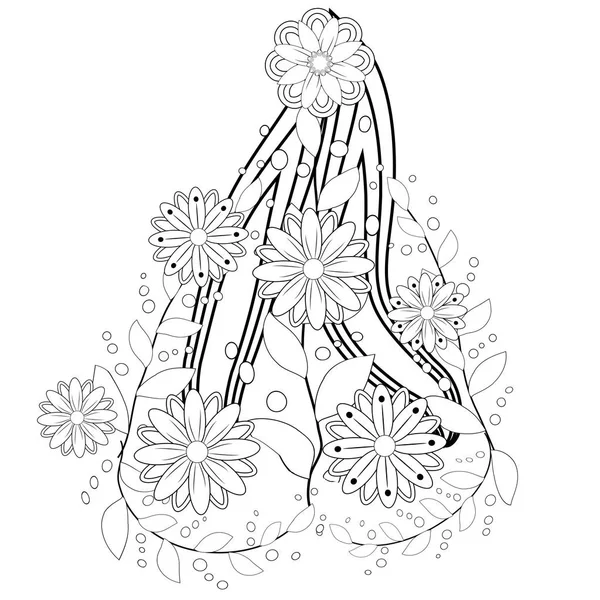 Henna Florale Elemente Auf Weißem Hintergrund — Stockvektor