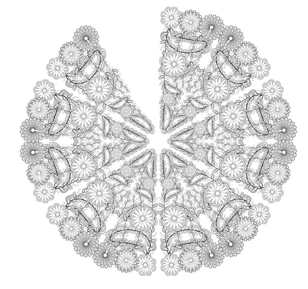 Henné Éléments Floraux Sur Fond Blanc — Image vectorielle