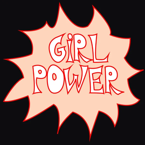 Girl Power Inschrift Handgeschrieben Mit Leuchtend Rosa Leuchtender Schrift Grl — Stockvektor