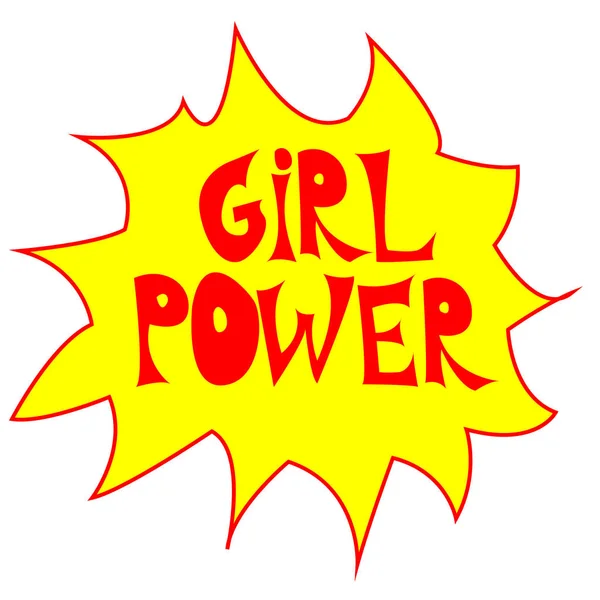 Girl Power Inschrift Handgeschrieben Mit Leuchtend Rosa Leuchtender Schrift Grl — Stockvektor