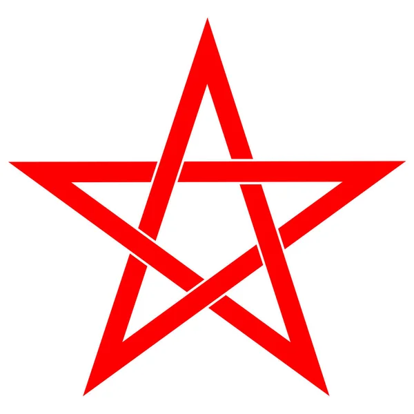 Pentagram Atau Pentalpha Atau Pentangle Titik Bekerja Simbol Pagan Kuno - Stok Vektor