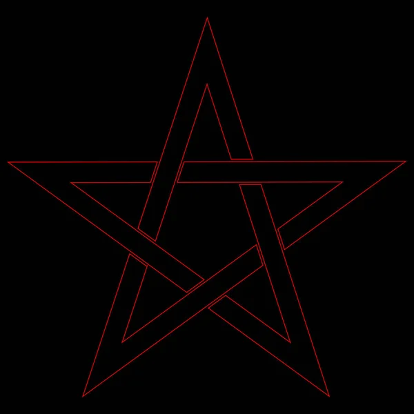 Pentagram Pentalpha Pentangle Stip Werk Heidense Oersymbool Van Vijf Puntige — Stockvector