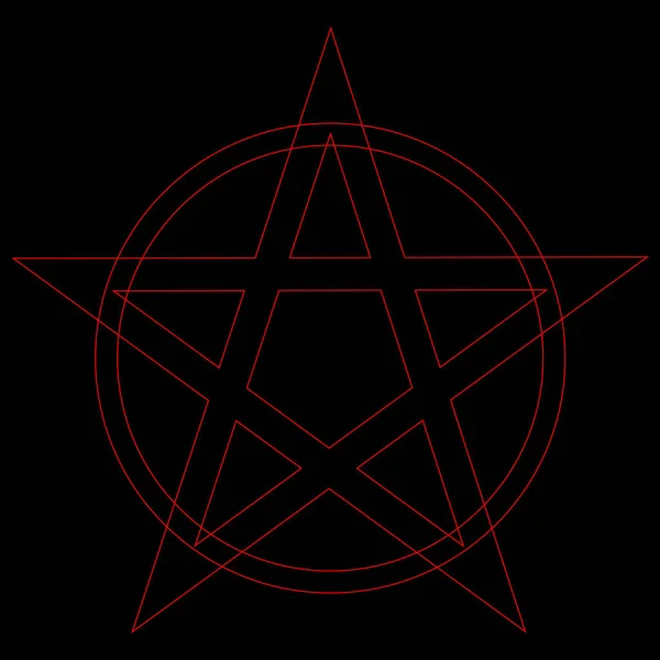 Pentagram Pentalpha Pentangle Stip Werk Heidense Oersymbool Van Vijf Puntige — Stockvector