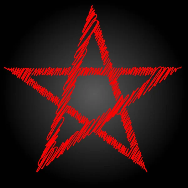 Pentagrama Pentalfa Pentângulo Ponto Trabalho Antigo Símbolo Pagão Cinco Pontas — Vetor de Stock