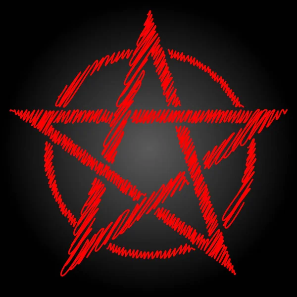 Pentagram Pentalpha Pentangle Stip Werk Heidense Oersymbool Van Vijf Puntige — Stockvector