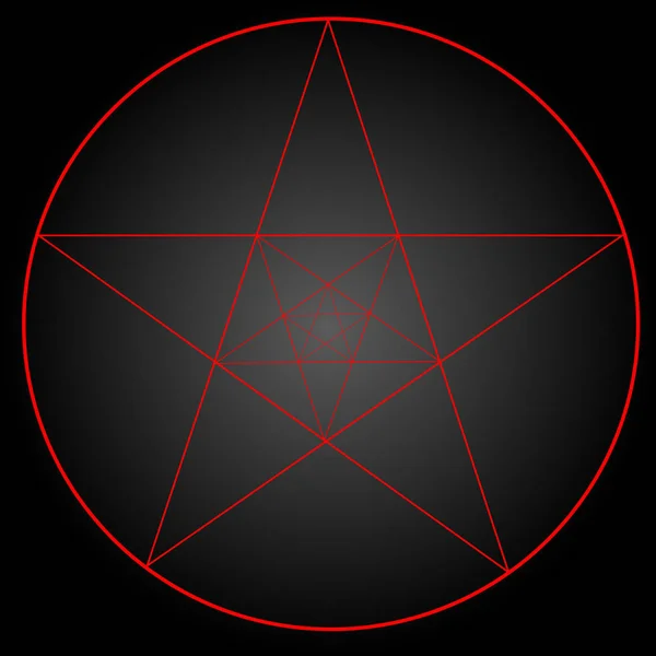 Pentagram Pentalpha Pentangle Stip Werk Heidense Oersymbool Van Vijf Puntige — Stockvector