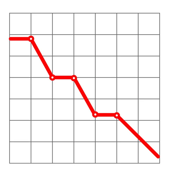 화살표 내려와 평평한 그래프 시장이을 감소의 — 스톡 벡터