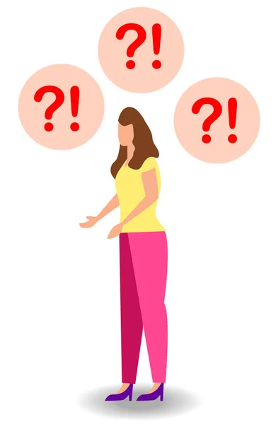 Concept Illustration People Frequently Asked Questions Waiting Answered Exclamation Mark — Stock Vector