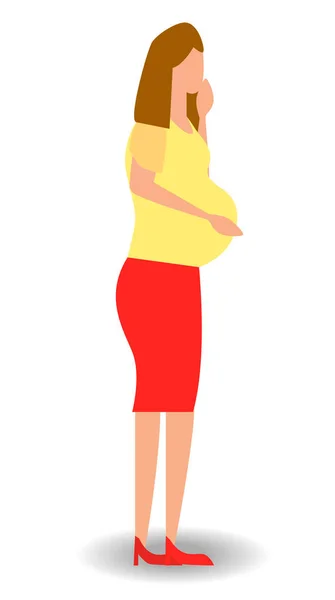 Une Femme Rêve Enfant Femme Enceinte Rêvant Son Bébé — Image vectorielle