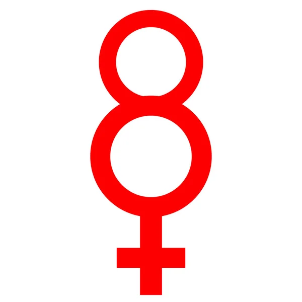 Happy International Women s Day. Concept nummer acht met het symbool van de spiegel van Venus. — Stockvector