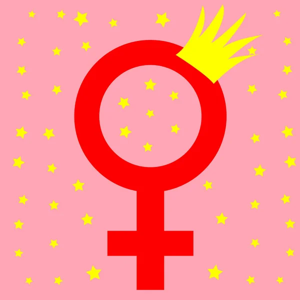 Buona Giornata internazionale della donna. Concetto numero otto con il simbolo dello specchio di Venere . — Vettoriale Stock
