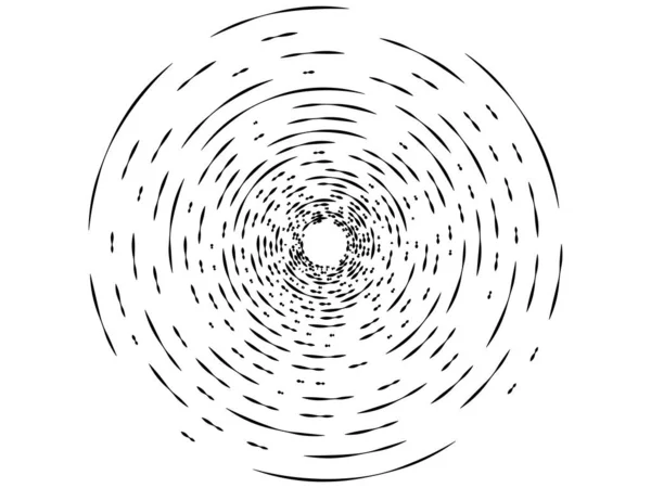 円形渦や螺旋渦に抽象的なモノクロのサイケデリックな正方形背景. — ストックベクタ