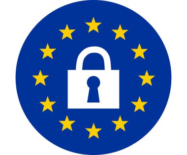 Gdpr kavramı, veri koruması, kilit kilitli