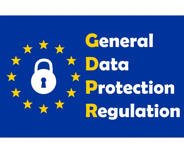 Gdpr concepto, protección de datos, bloqueo bloqueado — Vector de stock