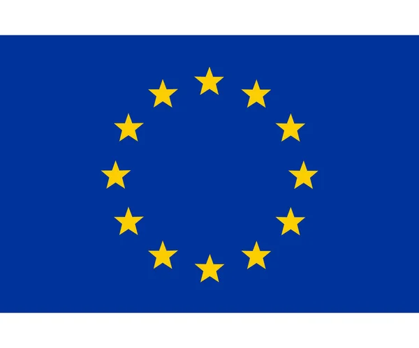 Bandera simple de la Unión Europea. Tamaño correcto, proporción , — Vector de stock