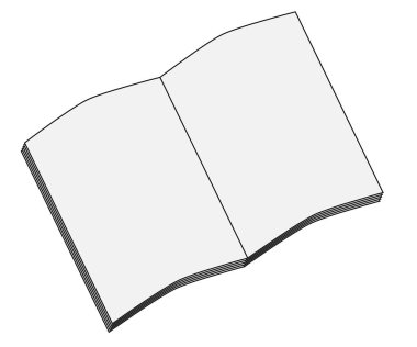 Egzersiz kitabı. Beyaz arka planda basit siyah sembol