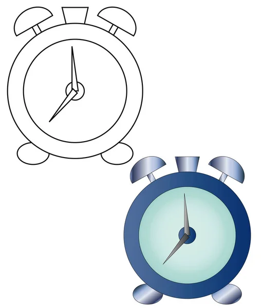 Alarm clock icon isolated on white background simple line outline style modern design — Stock Vector